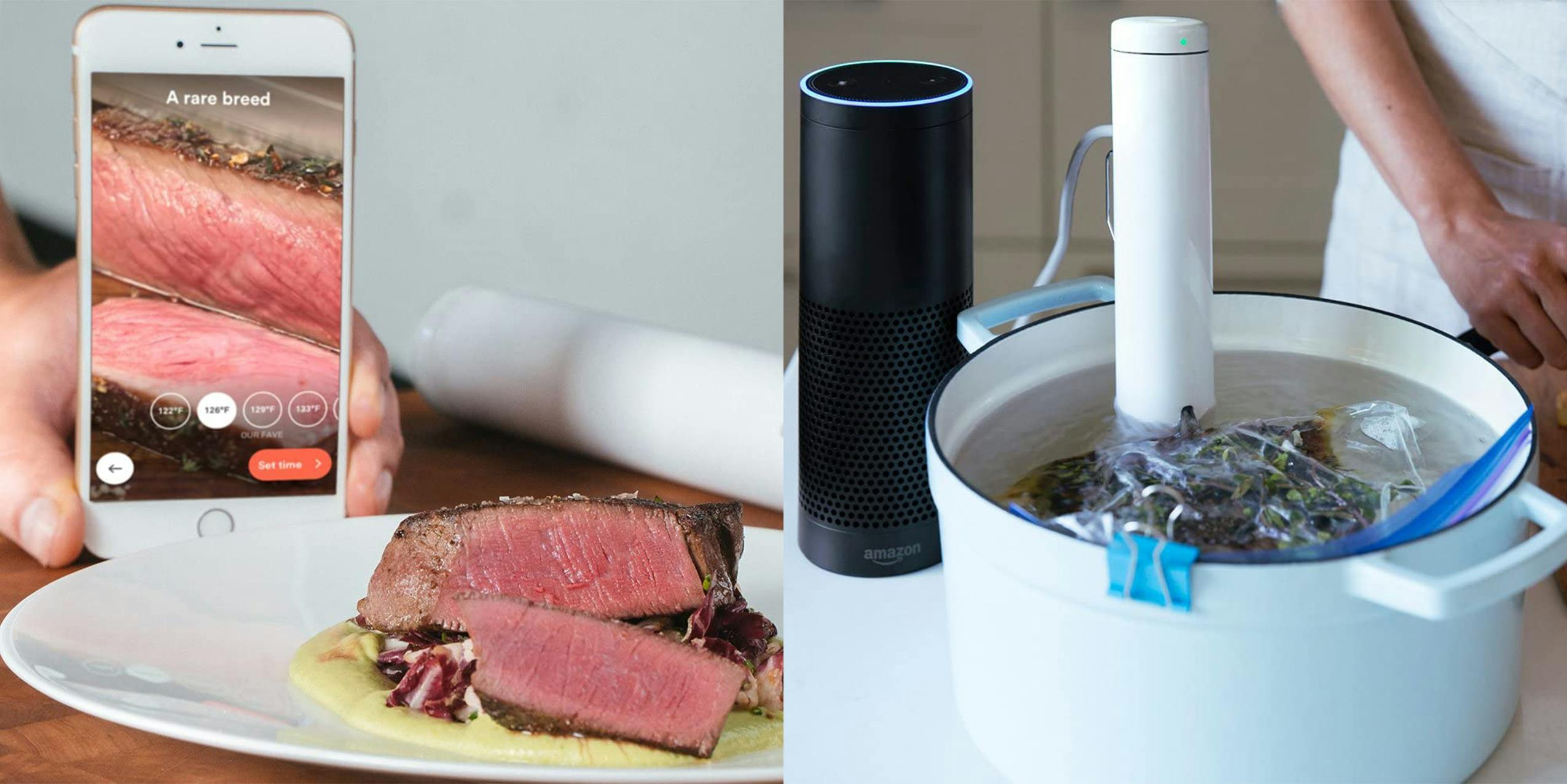 Joule sous vide kitchen gadget in use.