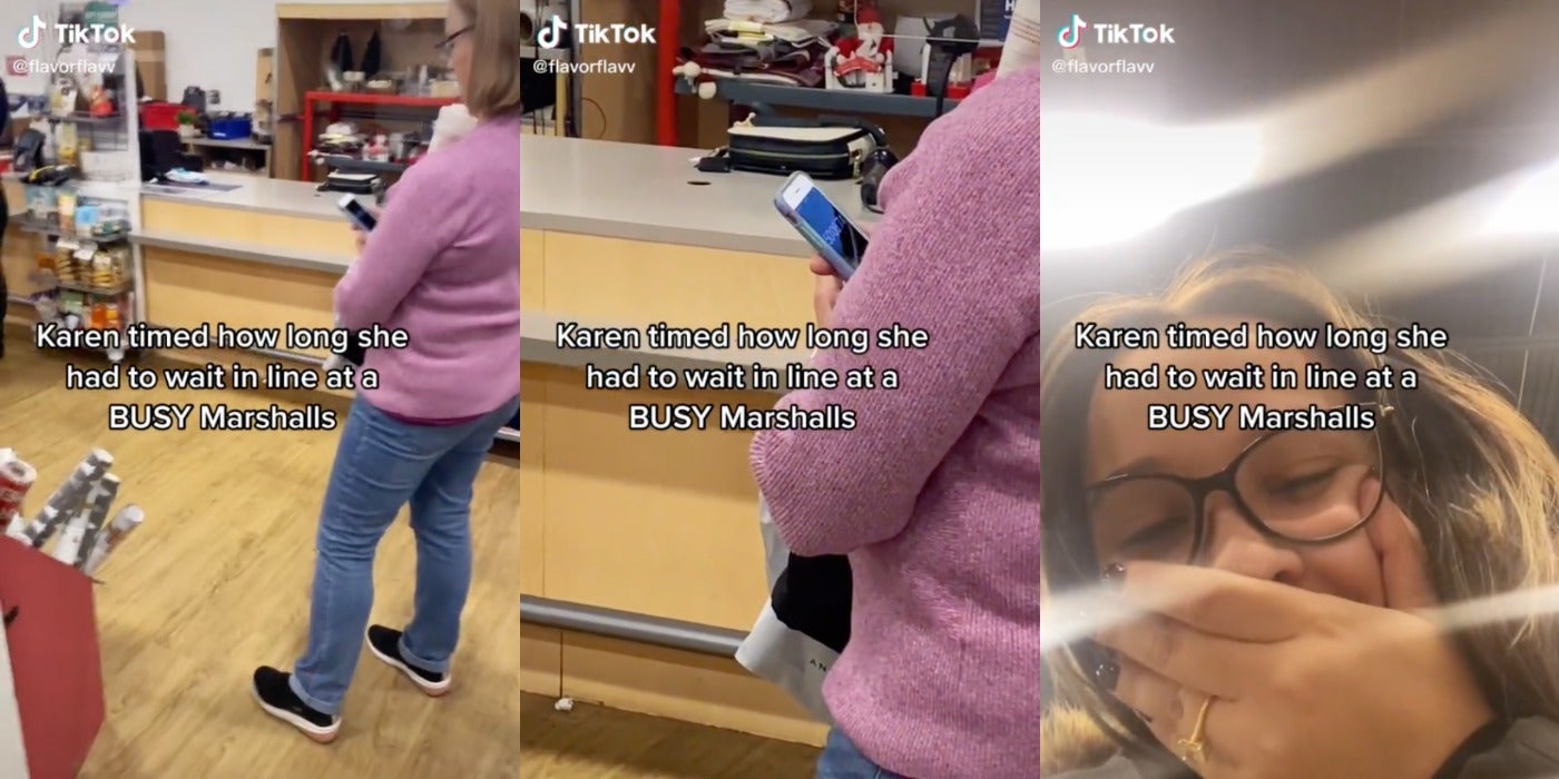 karen-timed-self-in-line-marshalls