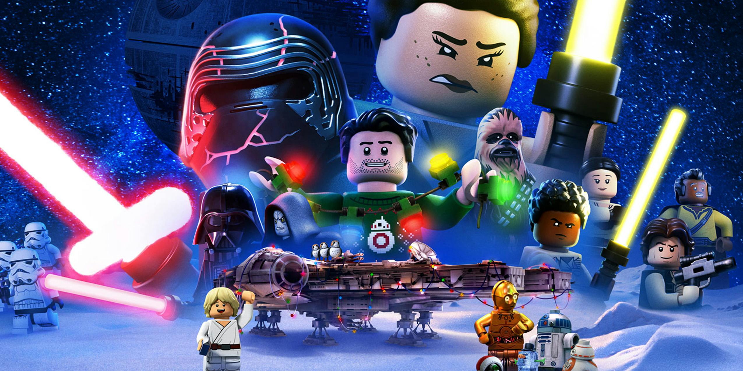 Lego Star Wars movie poster featuring characters from the special.