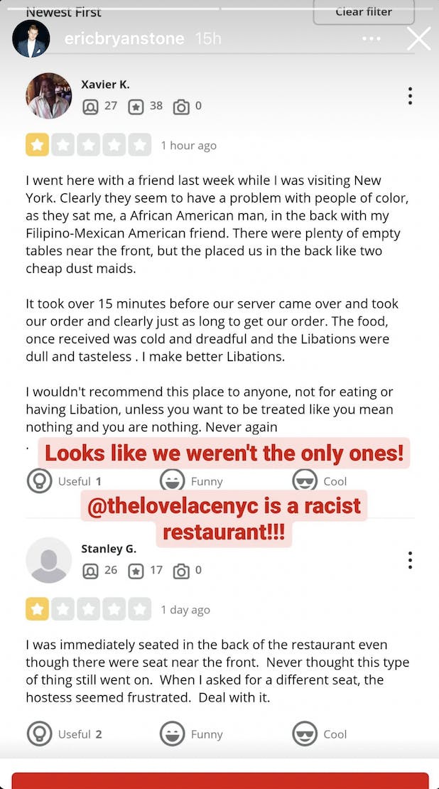 Instagram user says NYC bar discriminated against Black date.