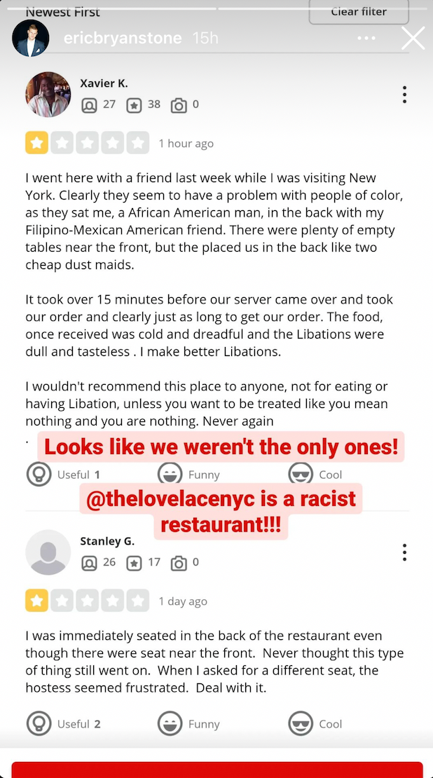 Instagram user says NYC bar discriminated against Black date.