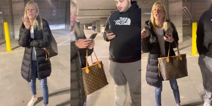 White woman and son call police on Black man working in parking garage.