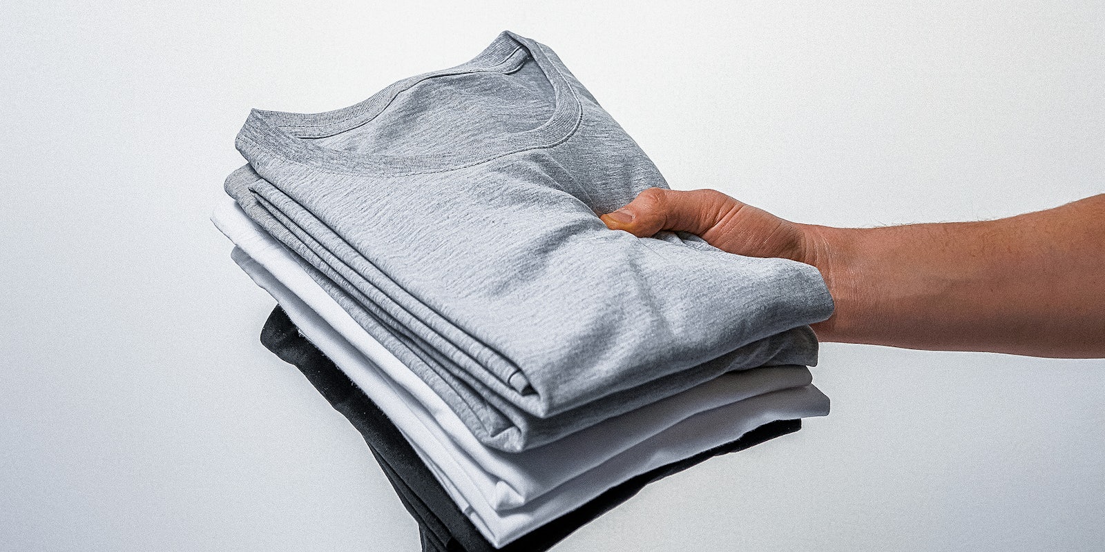 A stack of shirts.