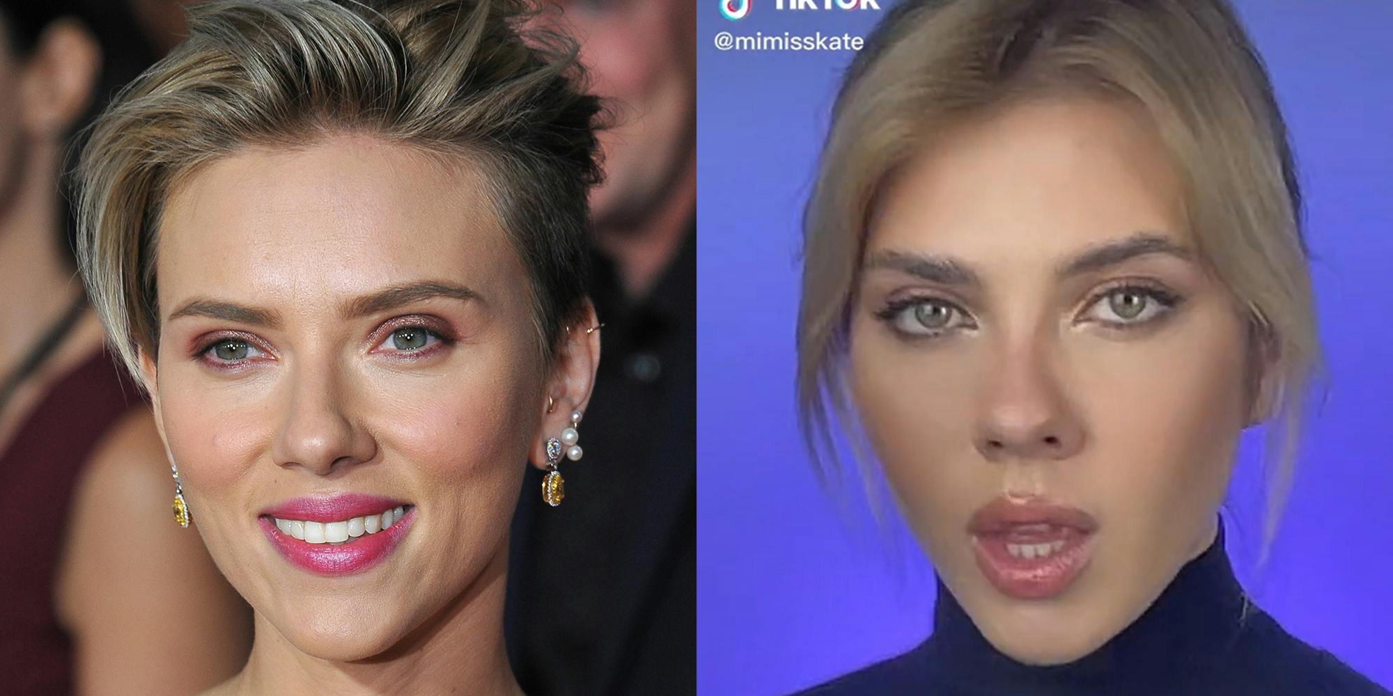 scarlett johansson (l) @mimisskate (r)