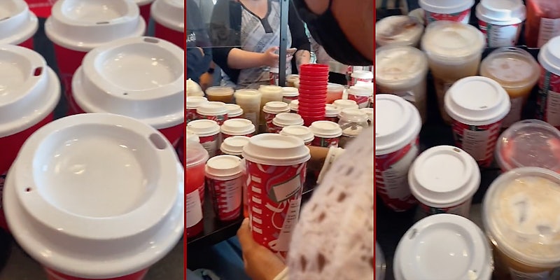 Starbucks holiday cups.