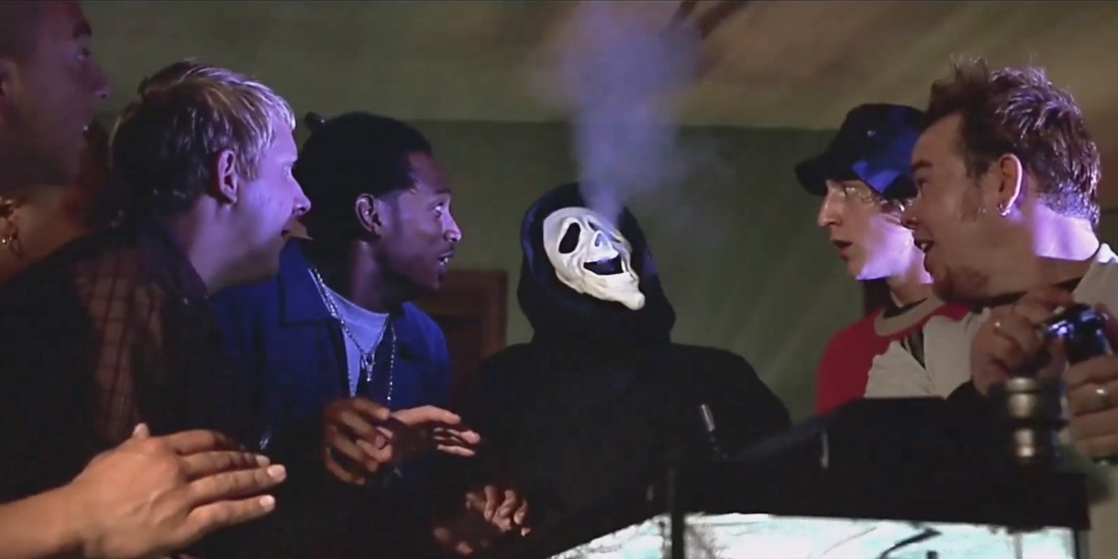 ghostface smoking weed in scary movie