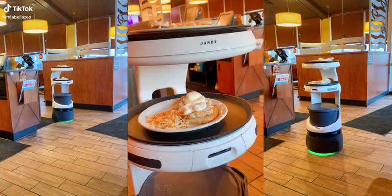 A robot delivering food