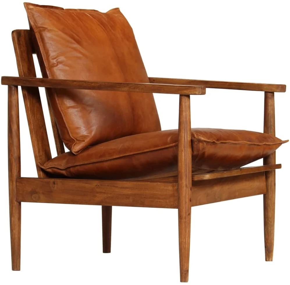 Brown leather armchair