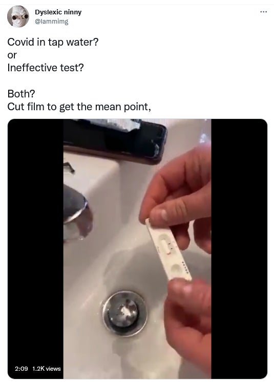 A viral video purporting a conspiracy theory that COVID 19 is in the water supply.