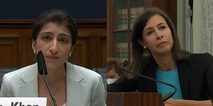 FTC Chair Lina Khan and FCC Chair Jessica Rosenworcel.