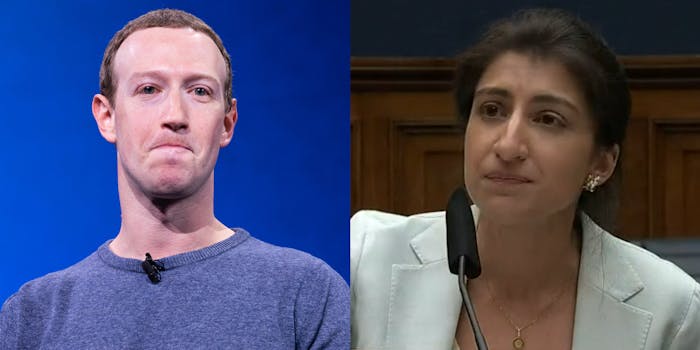 Facebook CEO Mark Zuckerberg and FTC Chairwoman Lina Khan