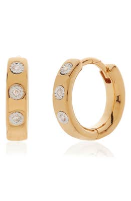 Fiji Gold Huggie Diamond Earrings