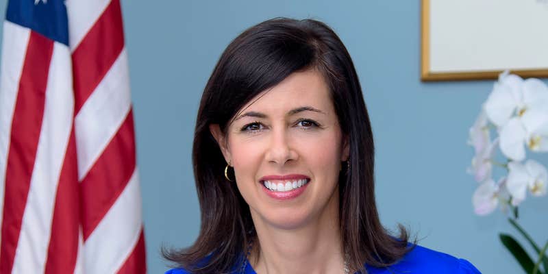 Jessica Rosenworcel smiling into camera.