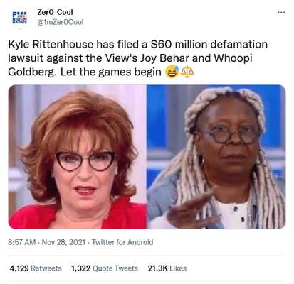Kyle Rittenhouse Joy Behar Whoopi Goldberg Tweet