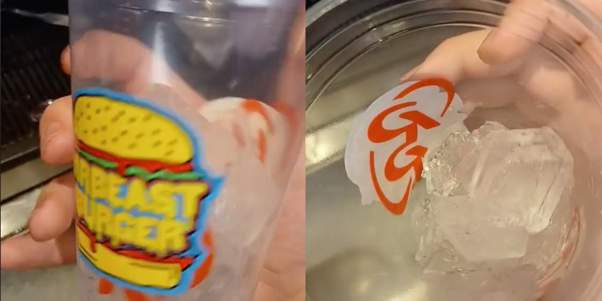 mr beast sticker on red robin cup