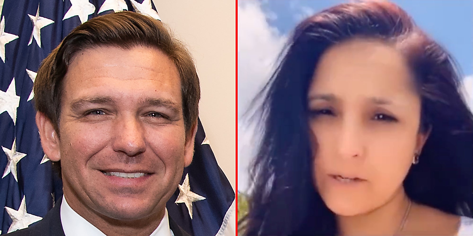 A man smiling into camera (L) and a woman talking into camera (R).