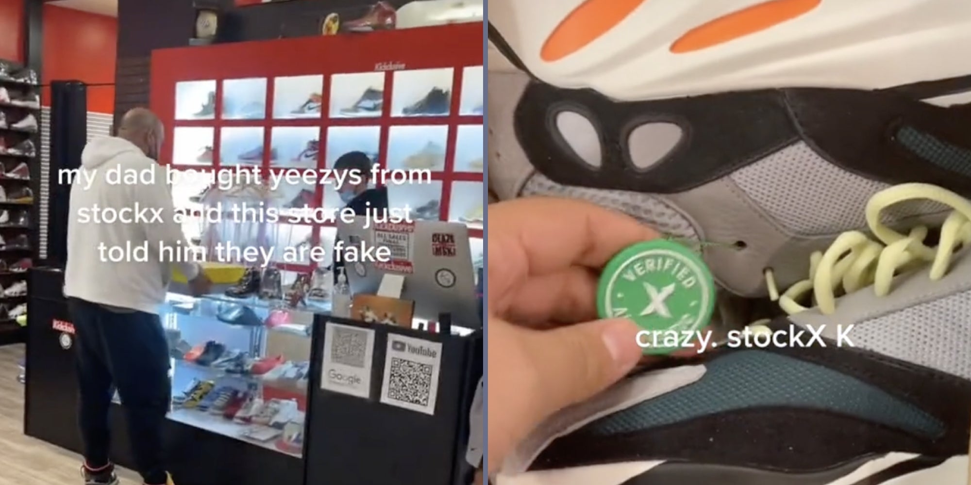 tiktoker shows sneakers from stockx he claims are fake