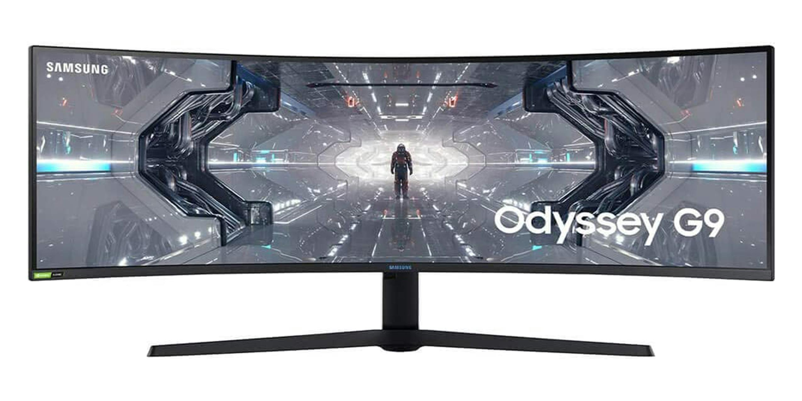 A Samsung 49ich Odyssey G9 computer monitor.