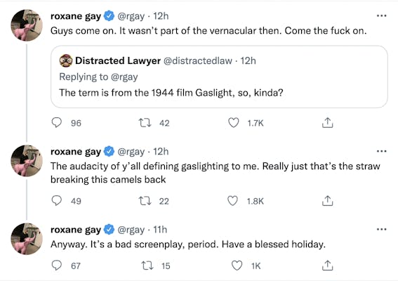 roxane gay tweets on being the ricardos gaslighting