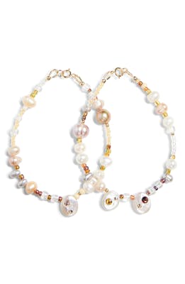 Shore Set of 2 Crystal & Freshwater Pearl Bracelets