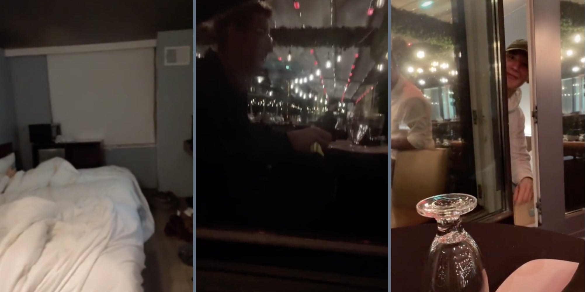 airbnb window, restaurant diners, window opening into restaurant