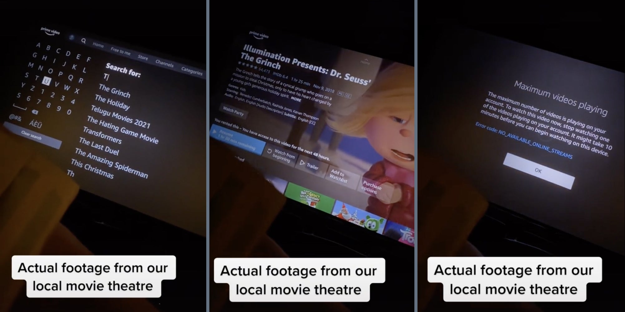 Movie Theater Seemingly Uses Amazon Prime Video To Play Film Movie Theater Seemingly Uses Amazon Prime Video To Play Film