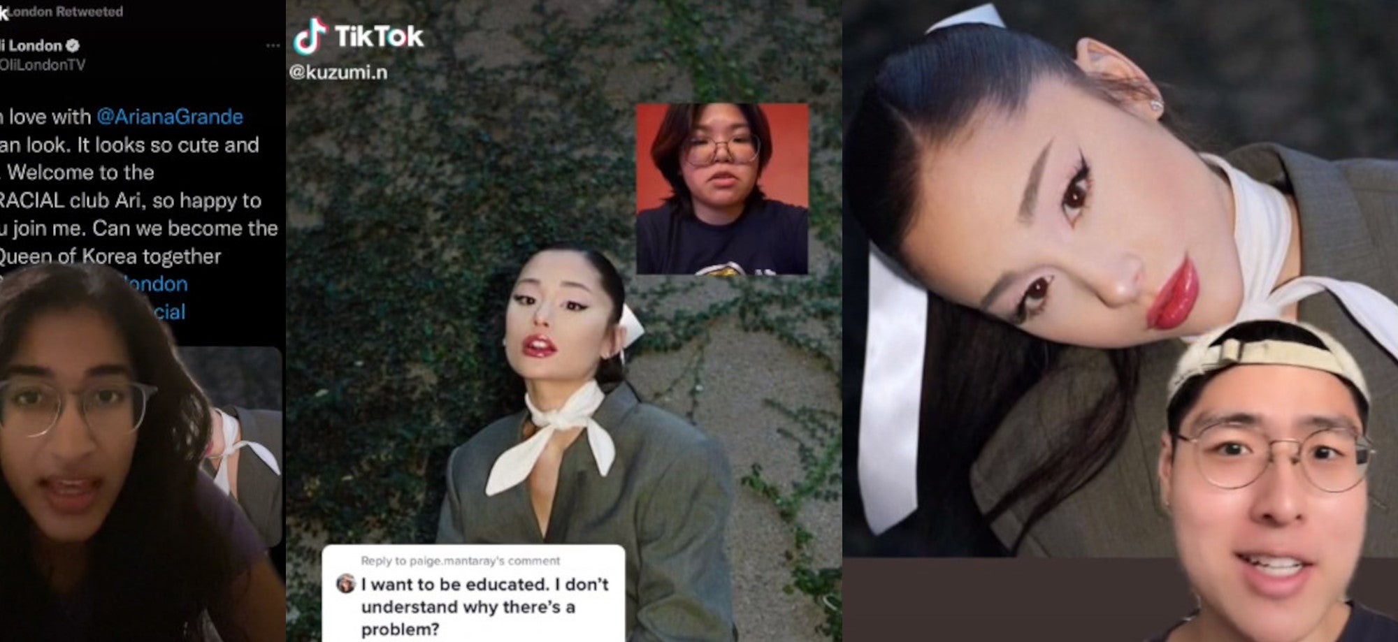 tiktokers accuse ariana grande asian fishing in new photos online