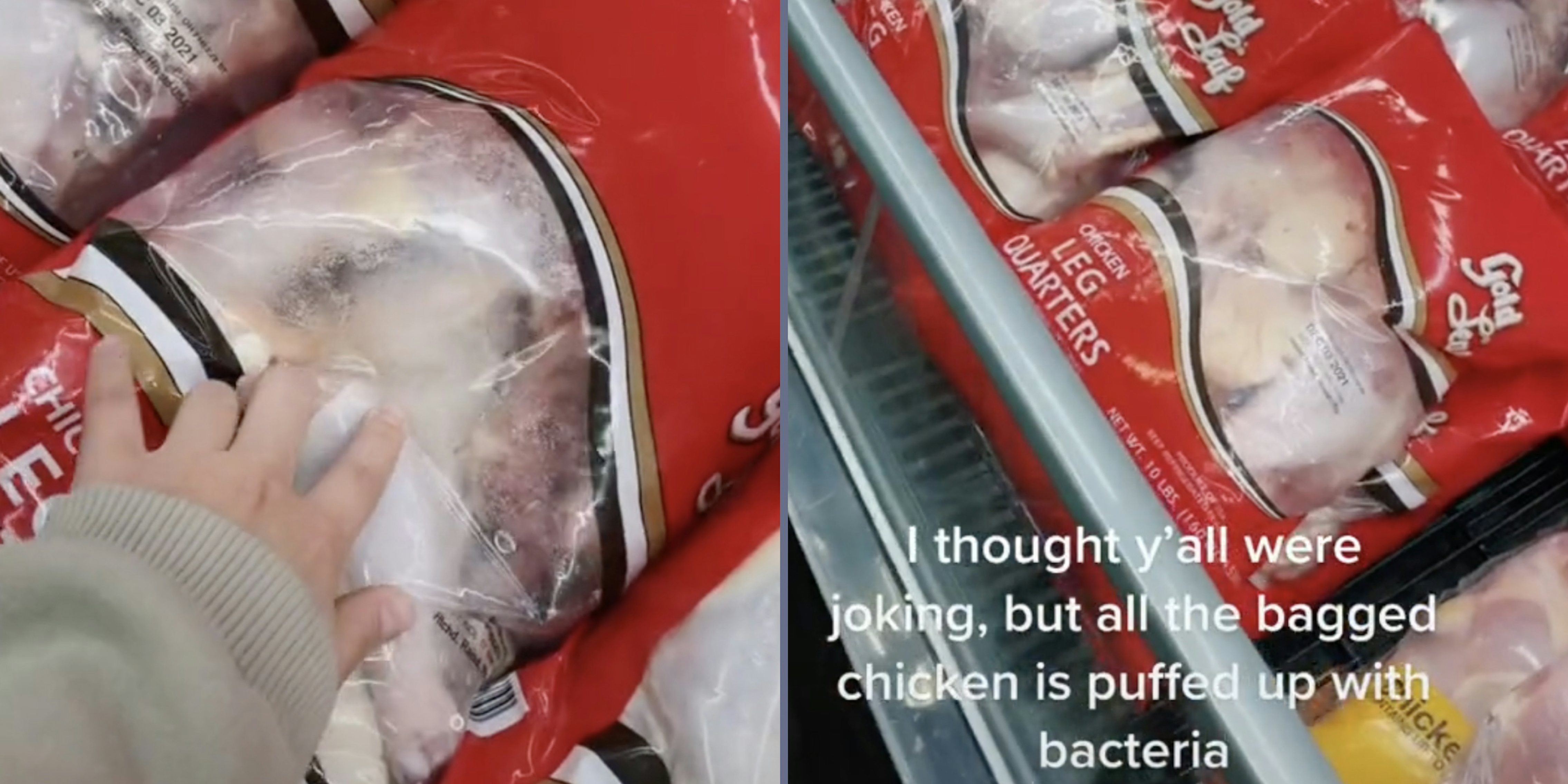 puffed up bags of chicken at walmart