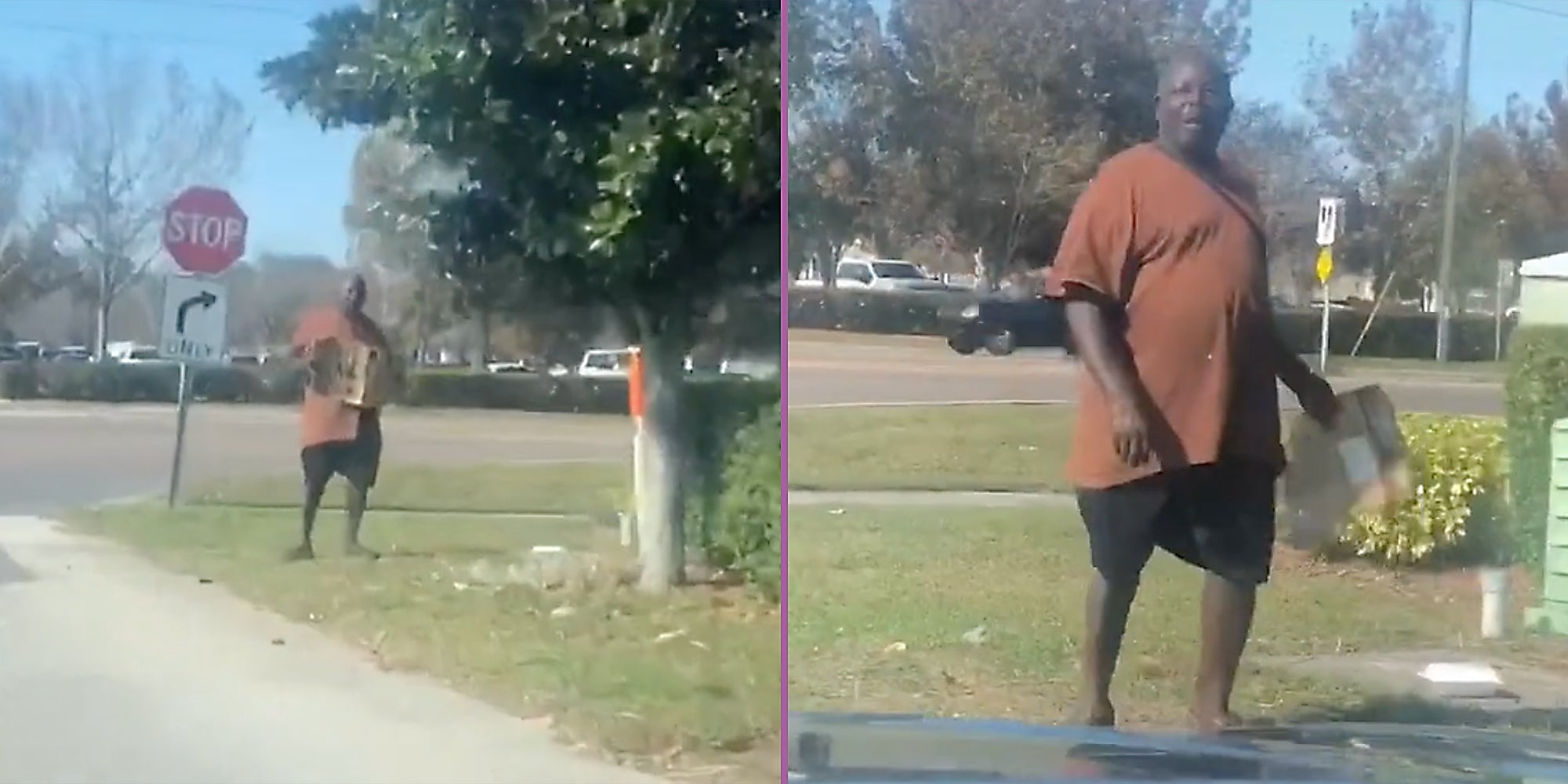 A man on the side of the road.