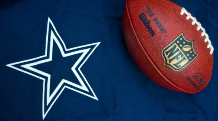 a football and dallas cowboys logo