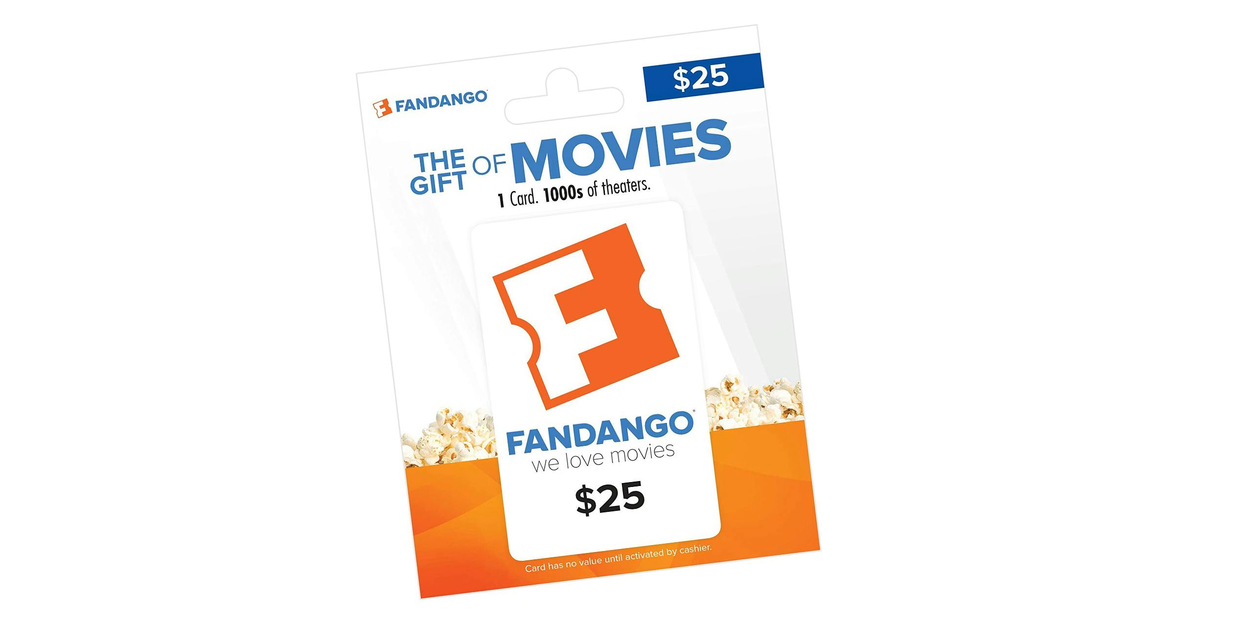 A giftcard for Fandango movie ticket website.