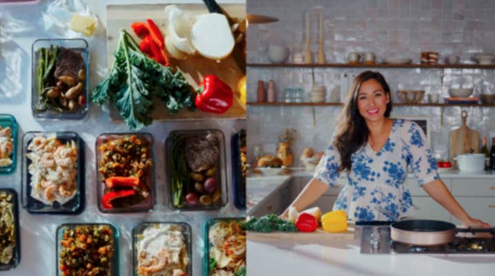 a woman standing in a kitchen