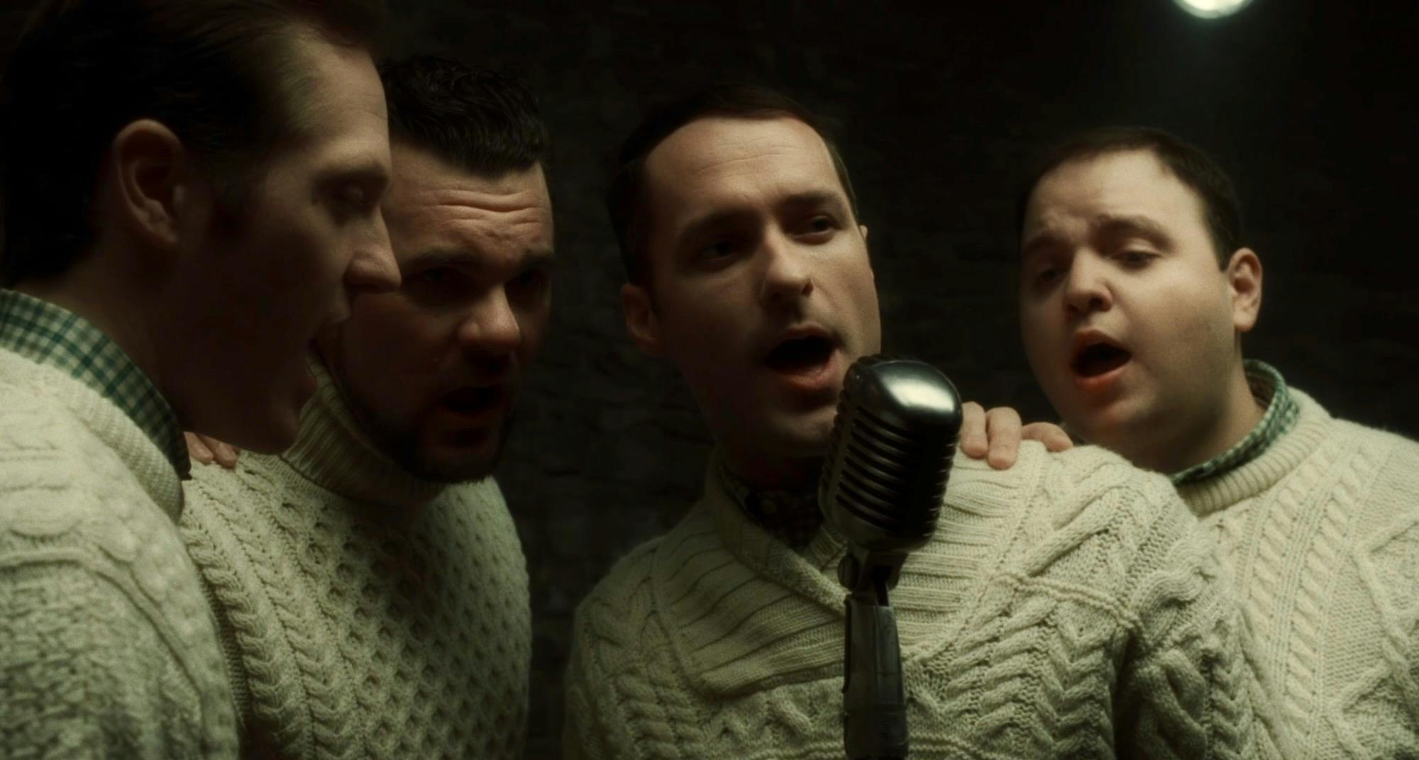 irish folk quartet in aran sweaters