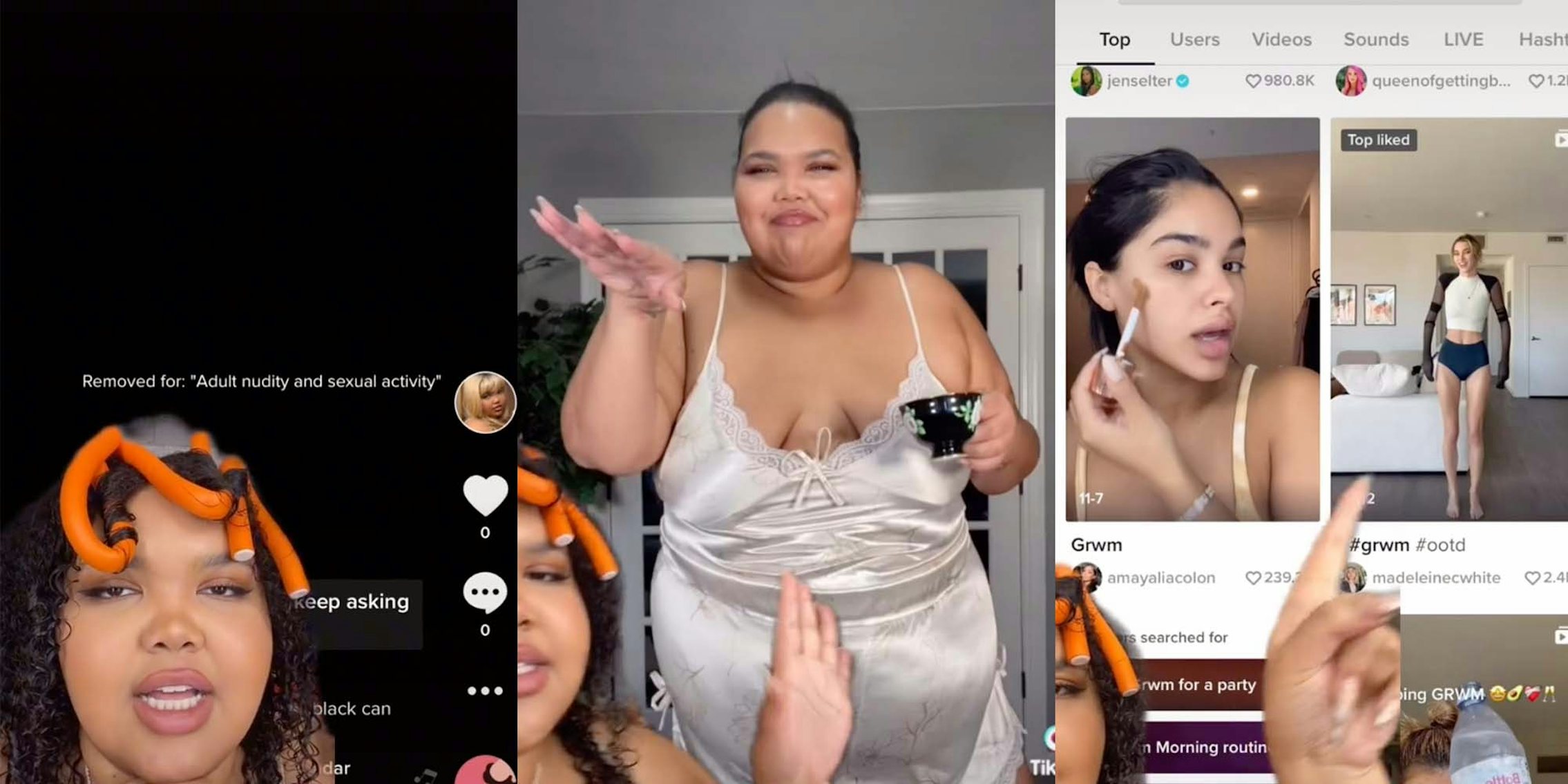 In a TikTok, plus size influencer Moe Olivia said her content is being removed because she is fat.