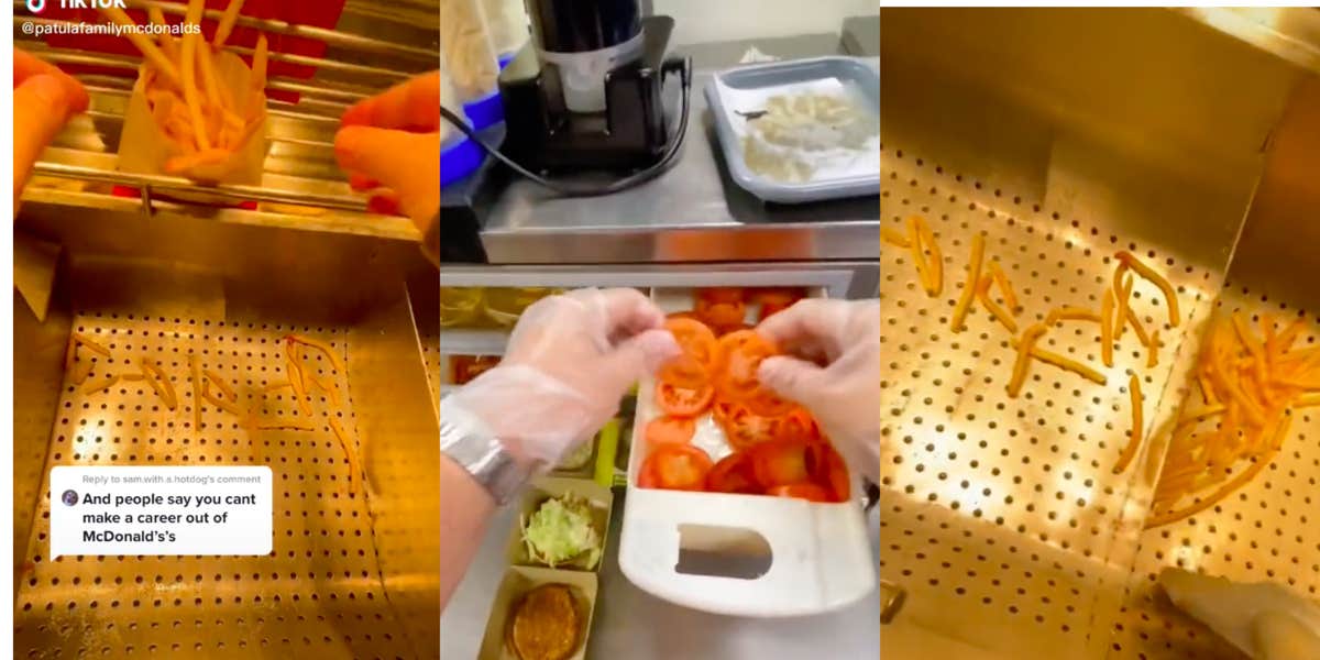 Employee at McDonald's doing tasks