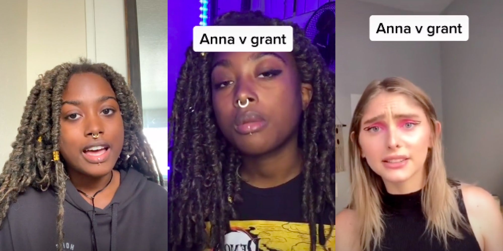 Woman being sued talking to the camera