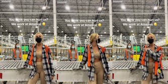 two amazon warehouse workers