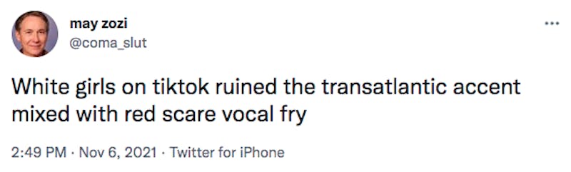 tweet about tiktok and vocal fry