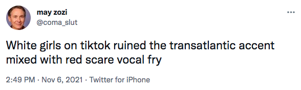 tweet about tiktok and vocal fry