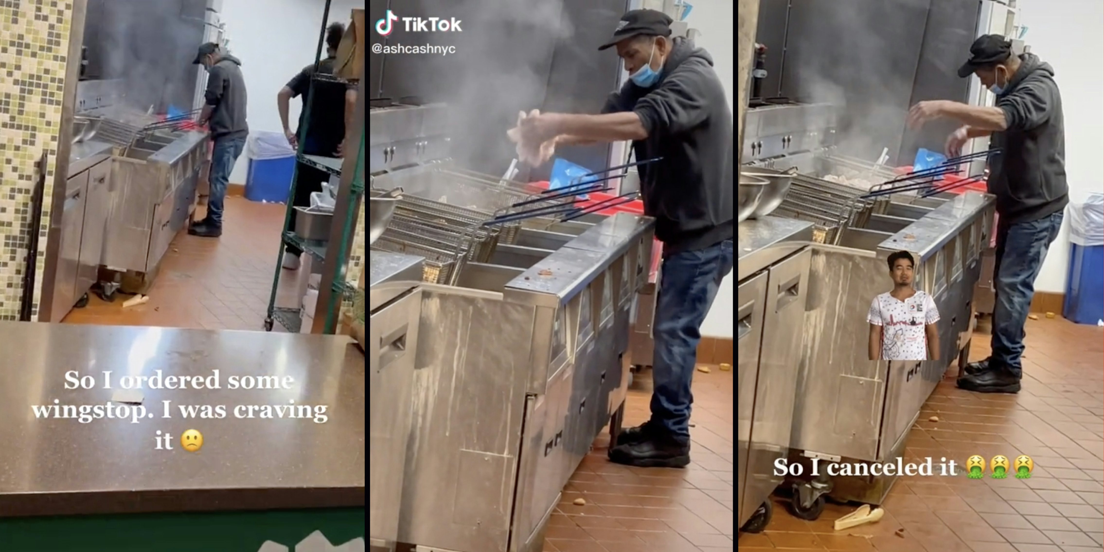 Wingstop worker handles food with no gloves in viral TikTok. User cancels order.