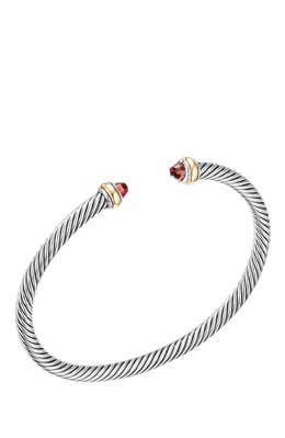 Cable birthstone bracelet