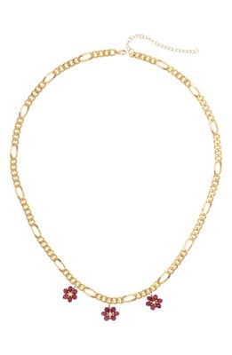 Flower charm necklace