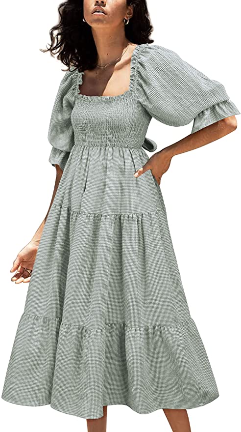 Puff sleeve cottagecore aesthetic dress