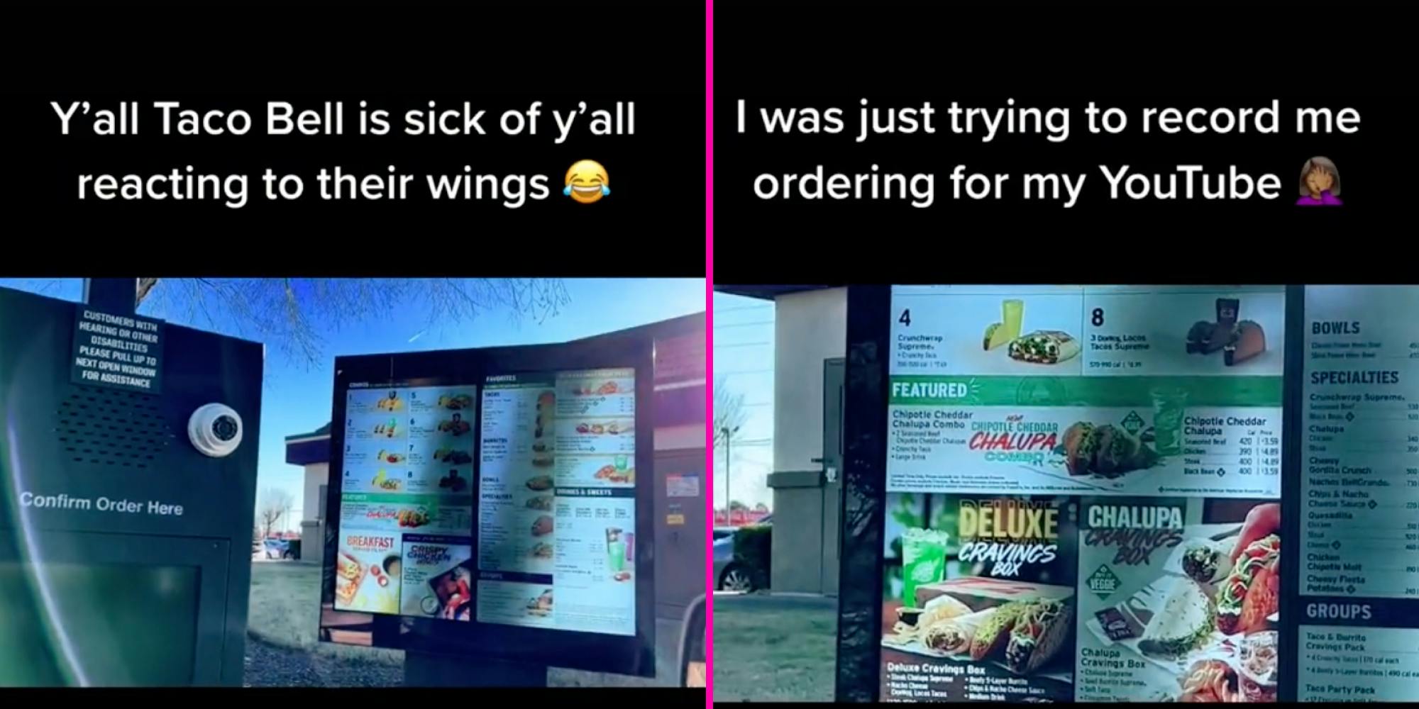 Taco Bell wings reaction drive through