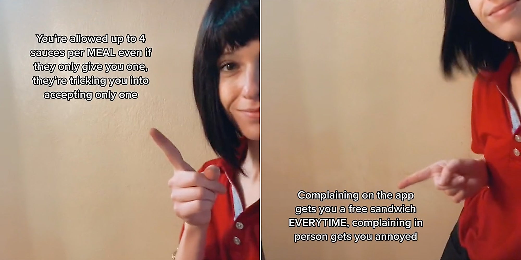 A woman looking into camera.