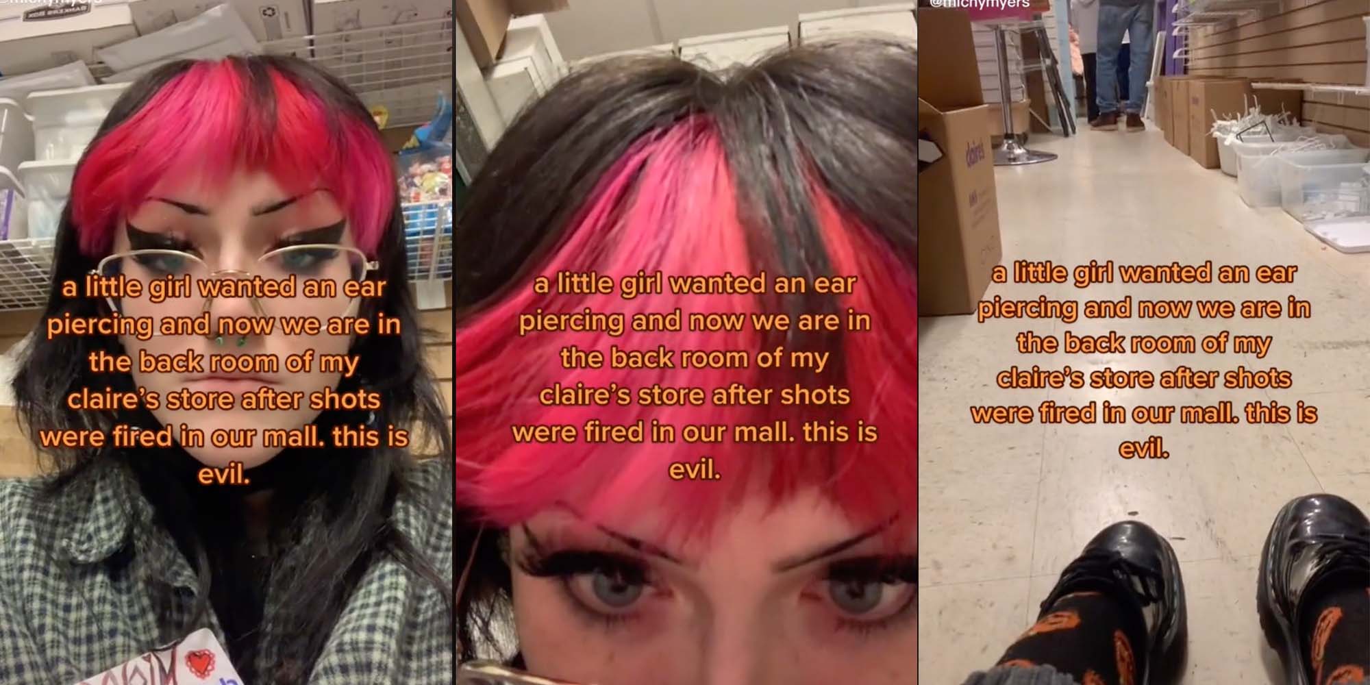 A TikToker documented their experience hiding during an active shooter attack at the mall in which they work.