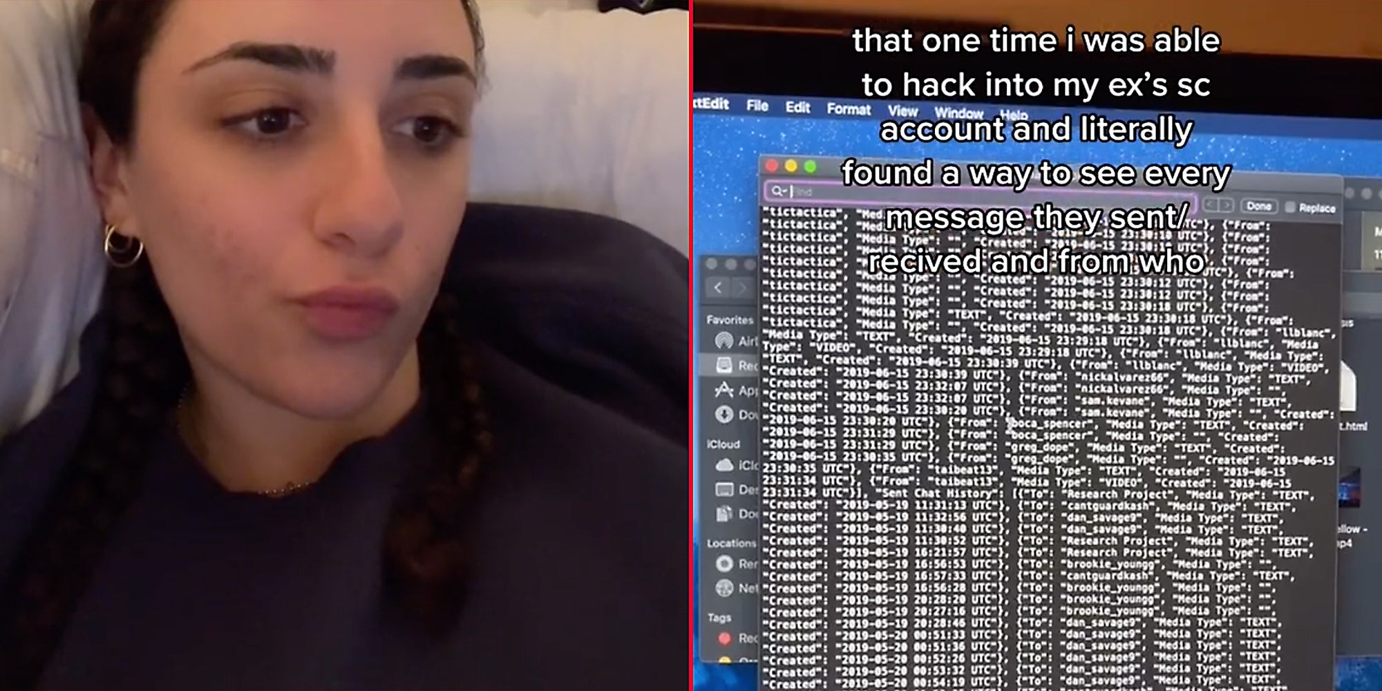 A woman looking at computer code.