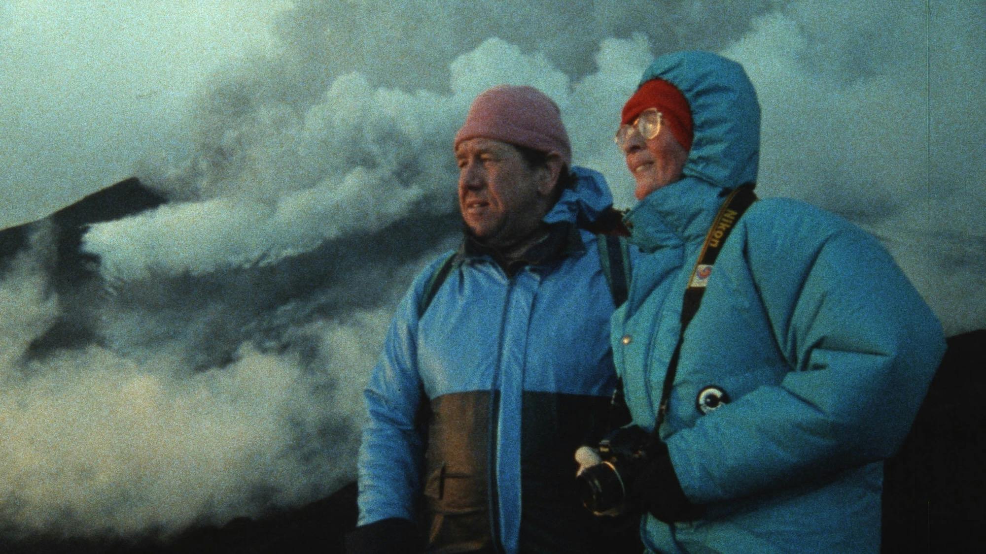 maurice krafft (l) and katia krafft (r) in fire of love