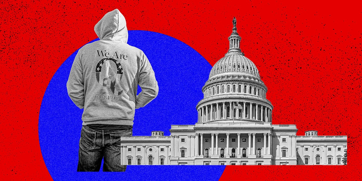 A man in hoodie and the US Capitol.