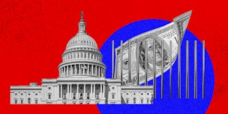 The US Capitol and US money.